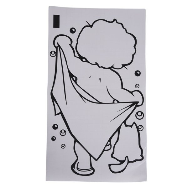 Наклейка на дверь ванной