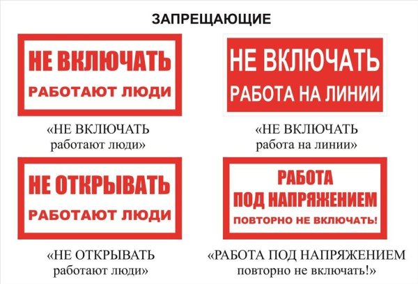 Виды плакатов электробезопасность