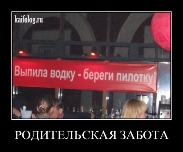 Плакат выпила водку береги
