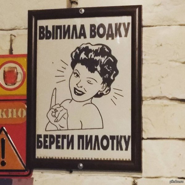 Плакат выпила водку береги