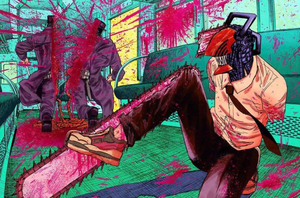 Человек бензопила цветная