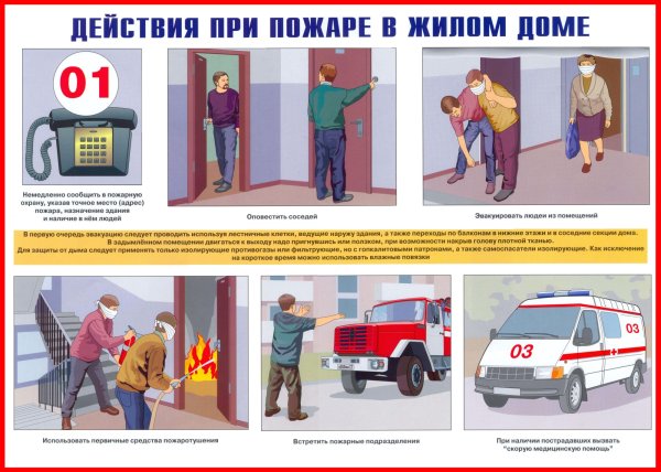 Стенд умей действовать при пожаре