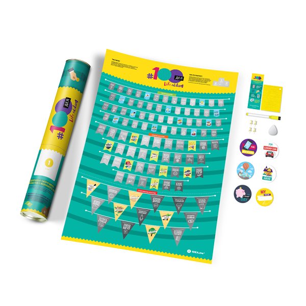 Скретч Постер "#100дел"