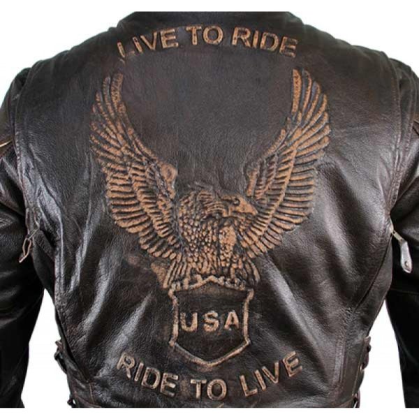 Кожаная куртка с орлом