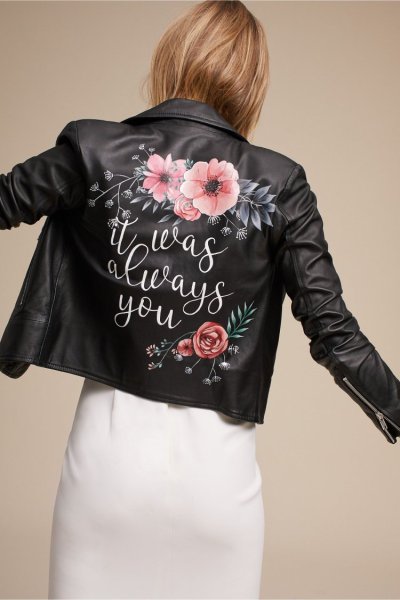 Разрисованные кожаные куртки женские