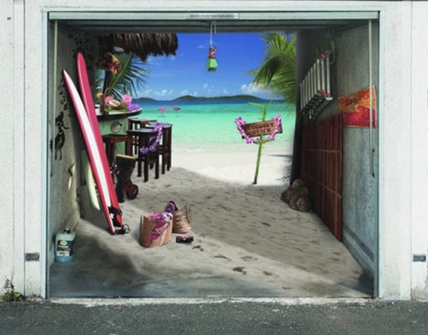 3 Д наклейки на ворота гаража