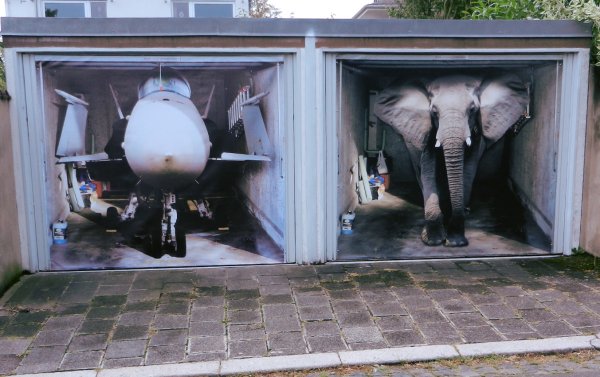 Гаражные ворота аэрография