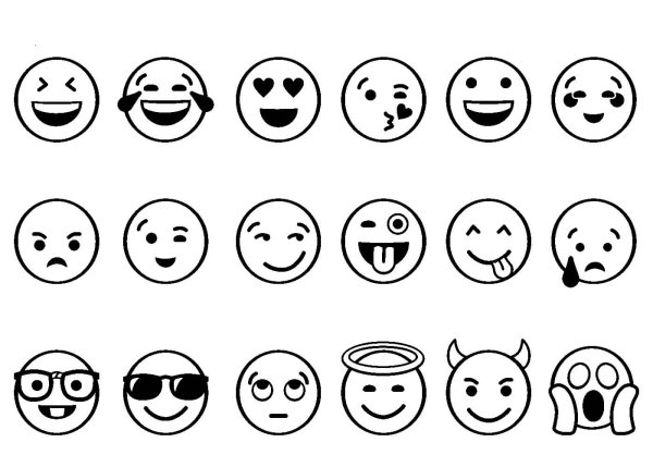 Смайлики для раскрашивания