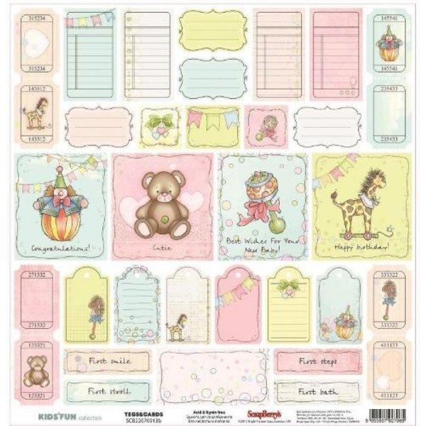 Карточки для скрапбукинга детские