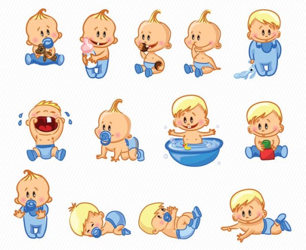 Наклейки для альбома новорожденного мальчика