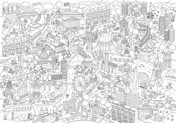 Карта Лондона раскраска