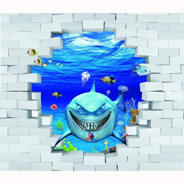 Фреска на стену акула