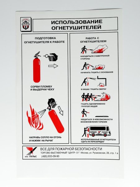 Плакат порошковый и углекислотный огнетушитель