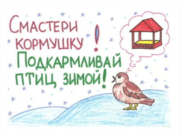 Агитационная листовка в защиту зимующих птиц