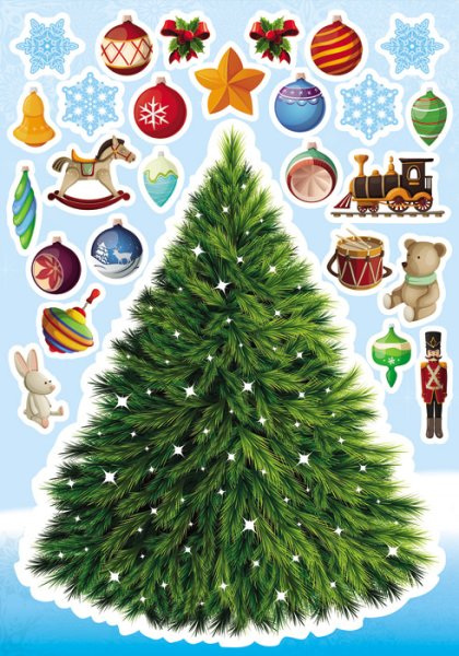 Новогодние наклейки для малышей
