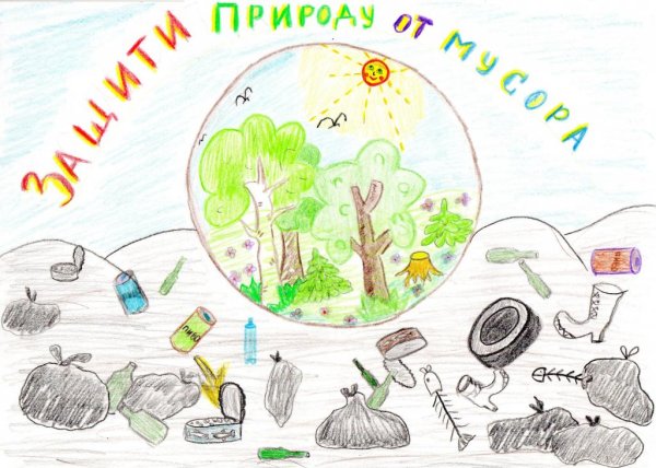 Экологический плакат не мусори