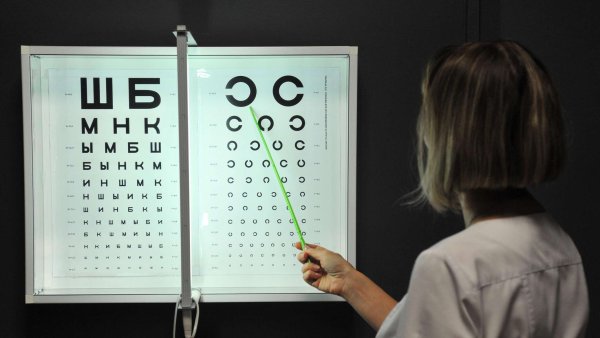 Третья строчка снизу таблица для проверки зрения