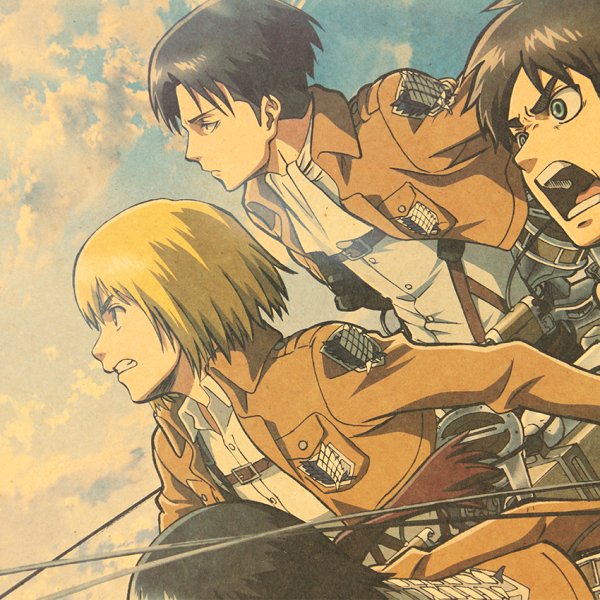 Атака титанов плакат Леви Эрен Микаса