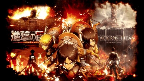 Атака титанов 1 сезон плакат