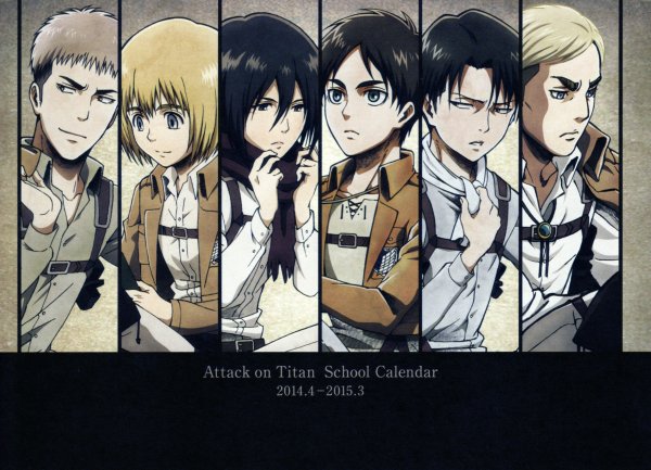 Атака титанов армин Микаса Эрен Постер