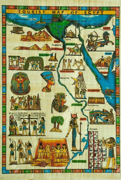 Карта древнего Египта с достопримечательностями