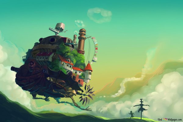 Ходячий замок Постер Хаяо Миядзаки