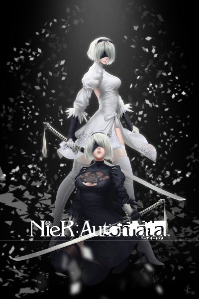 NIER 2b в белом платье