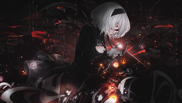 NIER Automata 2b 9s crying