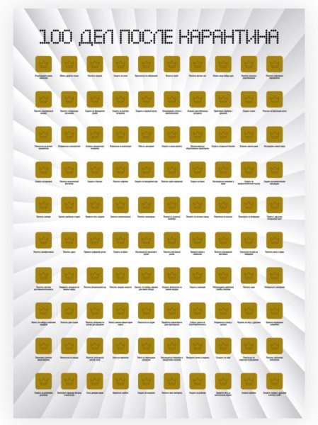 Скретч Постер 100 книг список