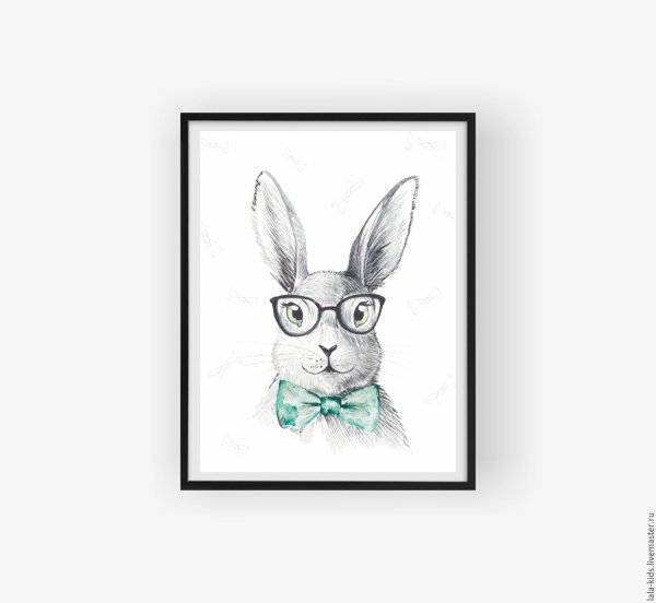 Постер заяц в скандинавском стиле