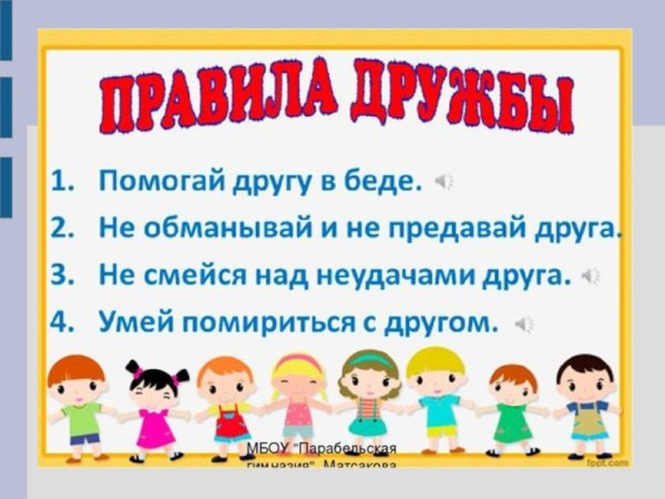 Правила поведения в классе 1 класс