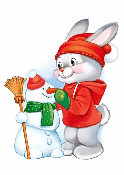 Новогодний зайчик плакат