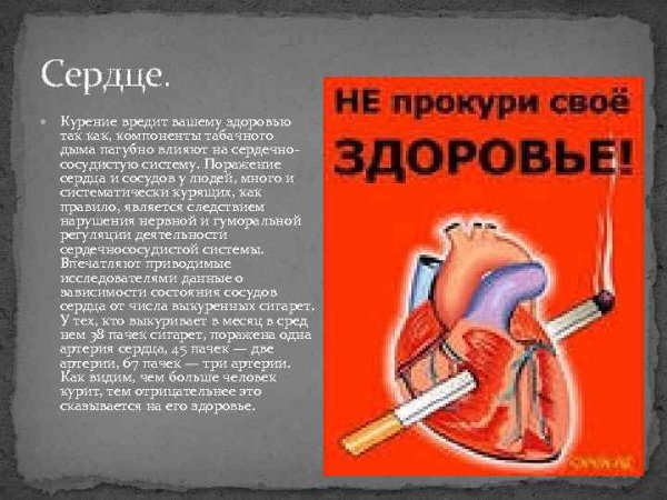 Здоровье против курения