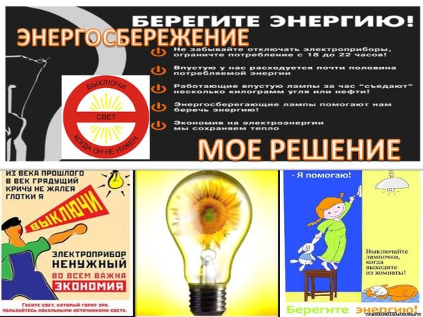 Плакат по экономии энергоресурсов