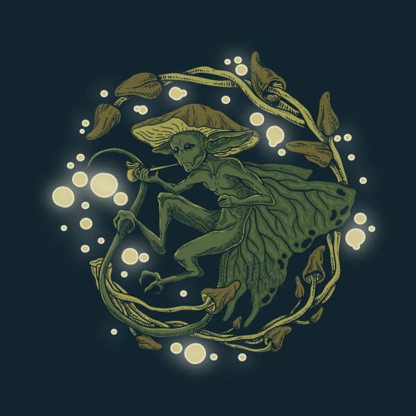 Goblincore жаба и мухомор