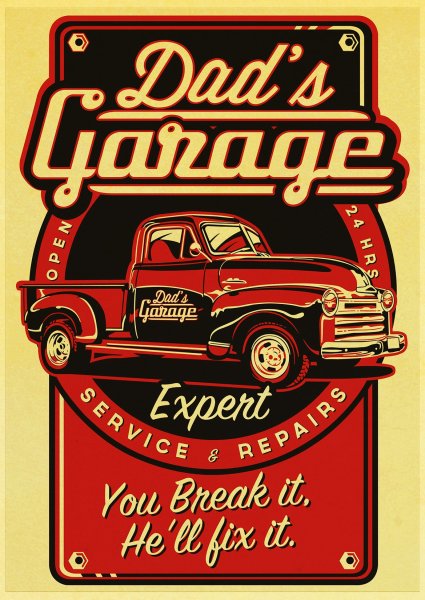 Винтажные рекламные плакаты для автомастерской