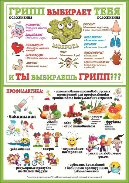 Памятка по профилактике гриппа и ОРВИ для детей