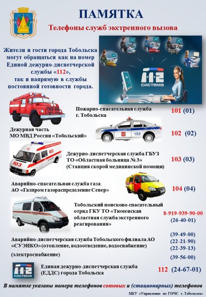 Номера телефонов экстренных служб