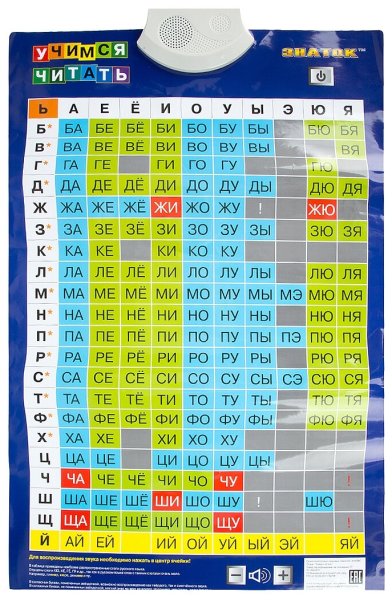 Электронная слоговая таблица Знаток