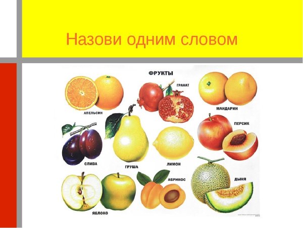 Обучающие плакаты для детей фрукты