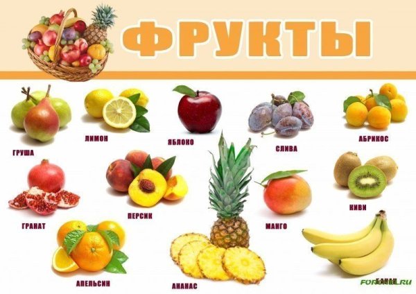 Фрукты плакат для детей