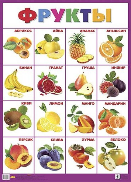 Фрукты плакат для детей