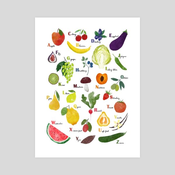 Постер овощи фрукты