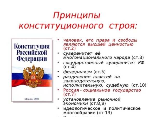 Основные принципы конституционного строя РФ