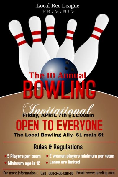 Визитки боулинг центра