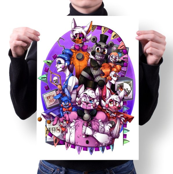 ФНАФ плакаты черно белые