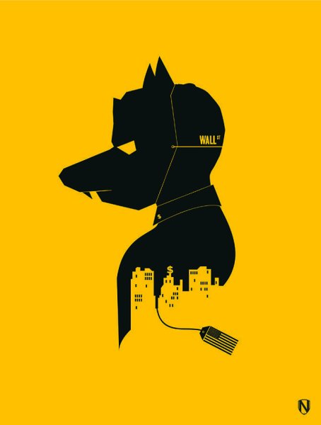 Волк с Уолл стрит плакат с волком