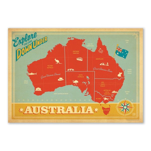 Australia карта для детей