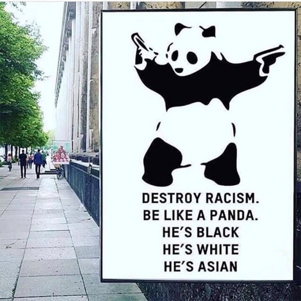 Плакат против расизма с пандой