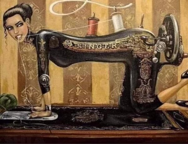 Смешная швейная машина